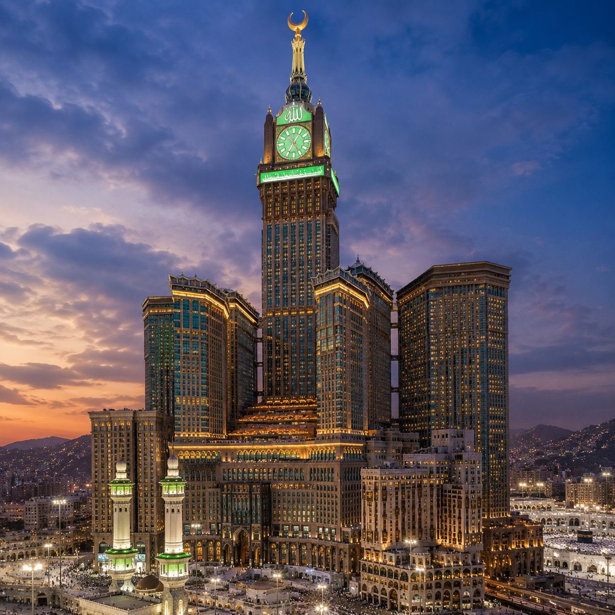 Makkah Royal Clock Tower at night